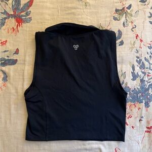 TNA Black Sleeveless Polo Button Down Tank Top